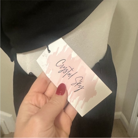 Elegant Black Bow Evening Dress open back details sz S New with tags! - Picture 5 of 5